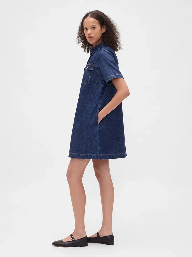 Mini-robe en denim ultra-doux