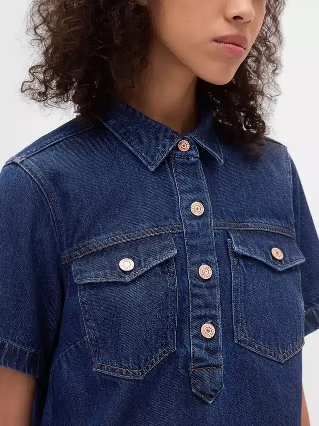 Mini-robe en denim ultra-doux