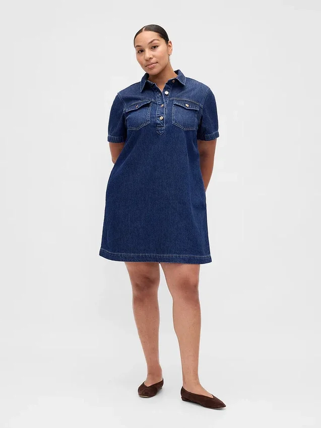 Mini-robe en denim ultra-doux