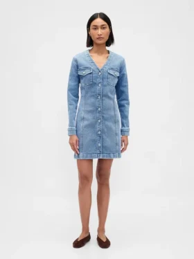 Mini-robe en jean à poches