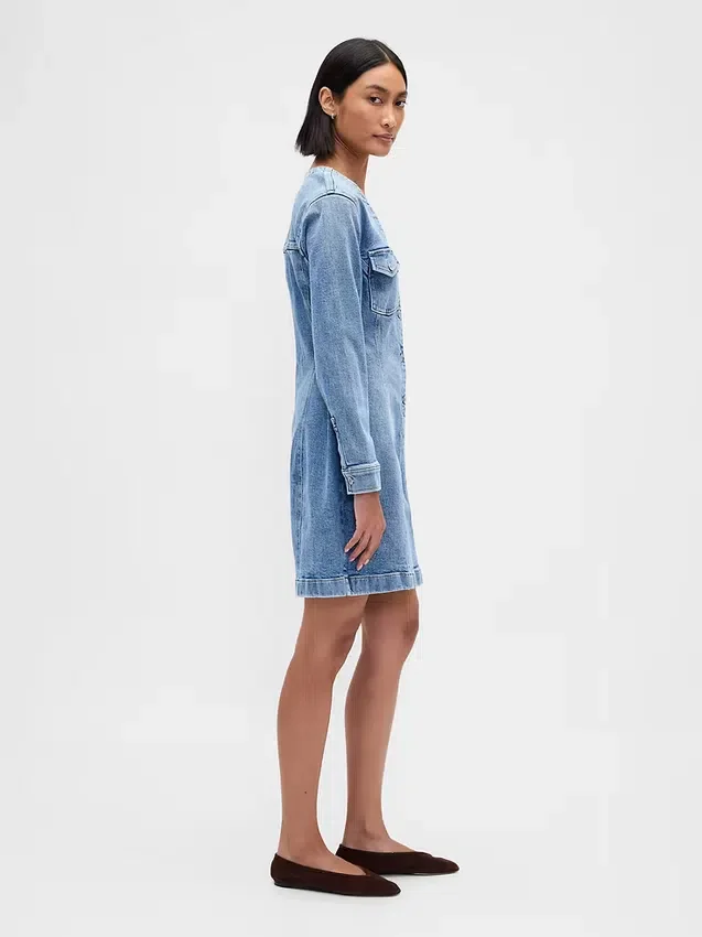 Mini-robe en jean à poches