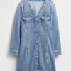 Mini-robe en jean à poches