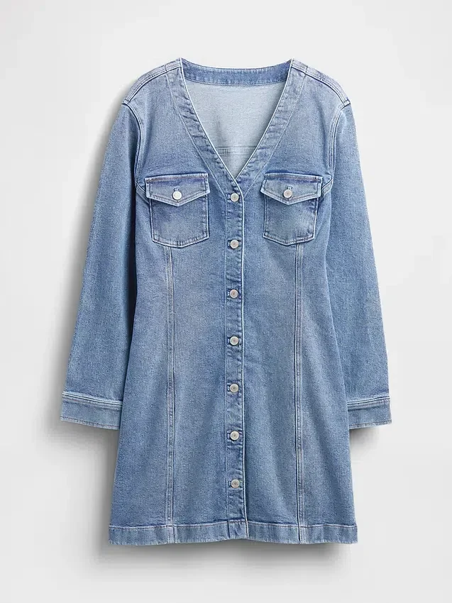 Mini-robe en jean à poches