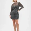 Mini-robe en maille à col bateau