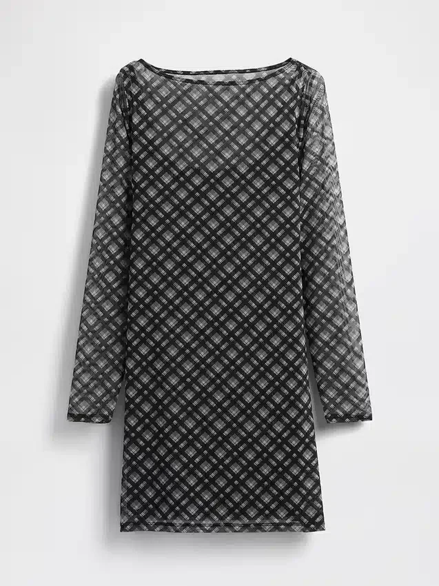 Mini-robe en maille à col bateau