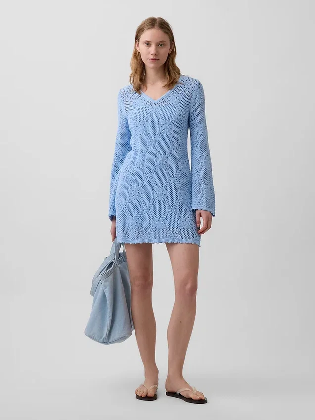 Mini-robe en pointelle