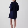 Mini-robe en popeline à col Henley