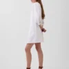 Mini-robe en popeline à col Henley