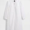 Mini-robe en popeline à col Henley