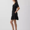 Mini-robe en popeline à manches flottantes