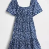Mini-robe en popeline à manches flottantes