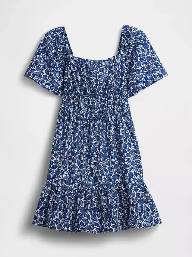 Mini-robe en popeline à manches flottantes