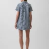 Mini-robe à enfiler en denim rayé