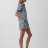 Mini-robe à enfiler en denim rayé