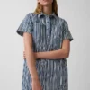 Mini-robe à enfiler en denim rayé