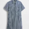 Mini-robe à enfiler en denim rayé