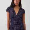 Mini-robe imprimée à col en V