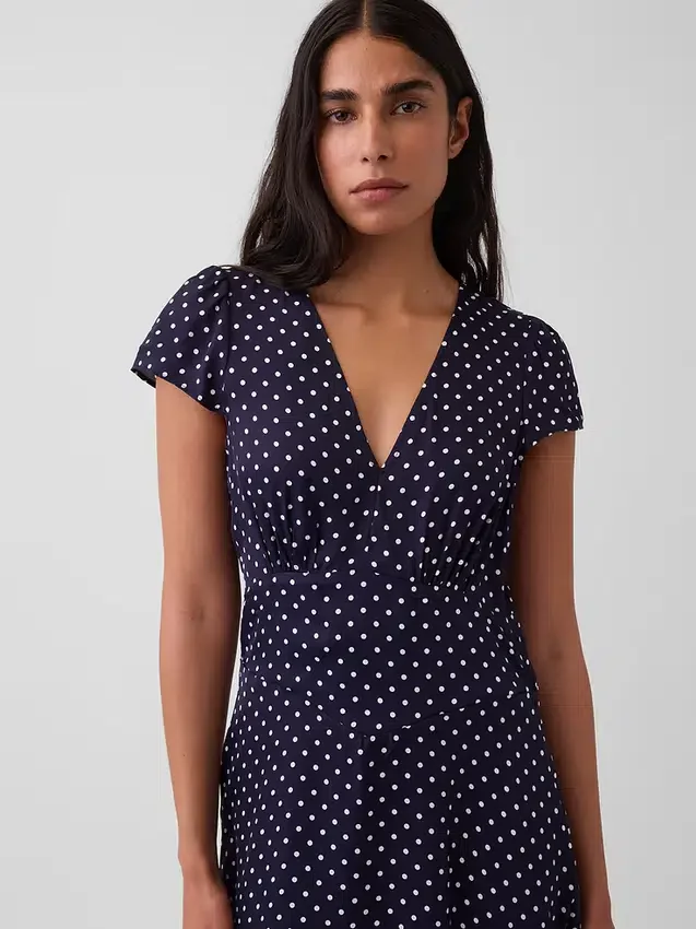 Mini-robe imprimée à col en V