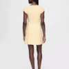 Mini-robe à manches courtes en mélange de lin