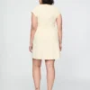 Mini-robe à manches courtes en mélange de lin