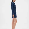 Mini-robe plissée en denim