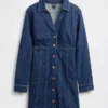 Mini-robe plissée en denim