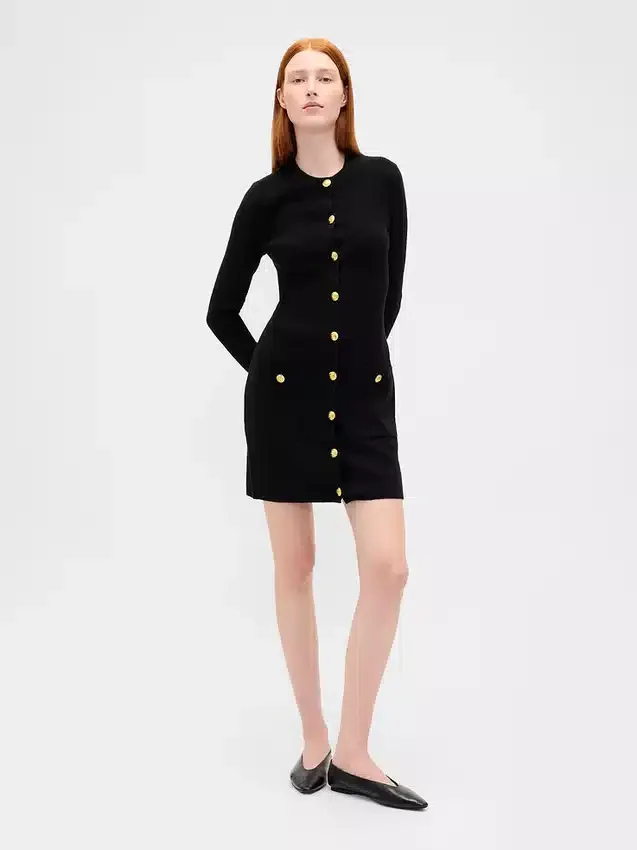 Mini-robe-pull à côtes CashSoft avec poches
