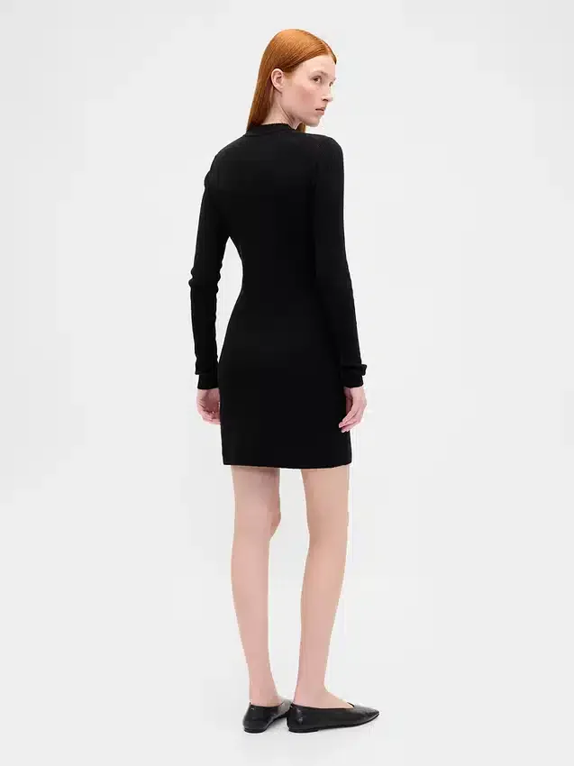 Mini-robe-pull à côtes CashSoft avec poches