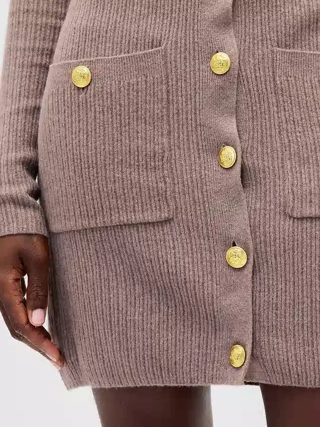 Mini-robe-pull à côtes CashSoft avec poches