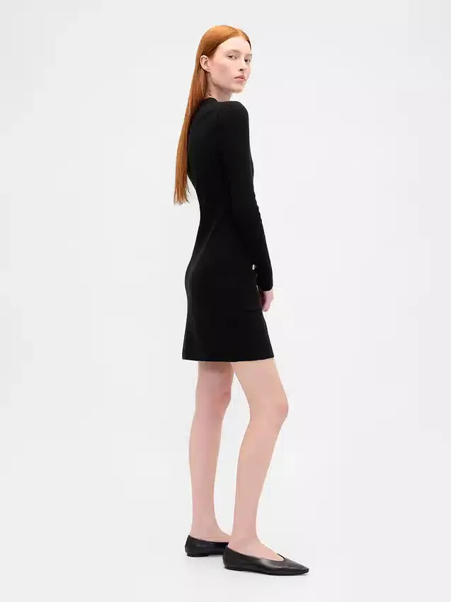 Mini-robe-pull à côtes CashSoft avec poches