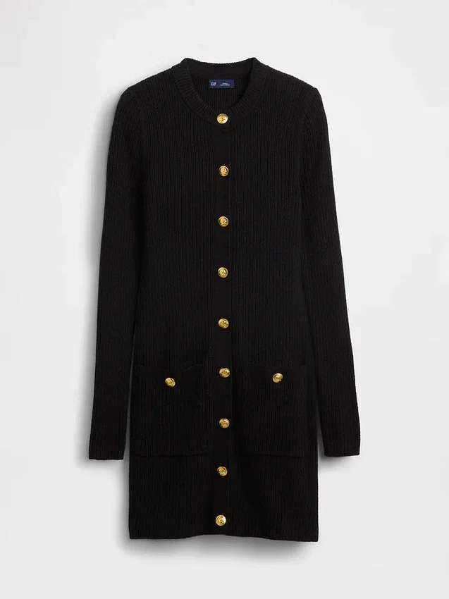 Mini-robe-pull à côtes CashSoft avec poches