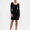Mini-robe-pull en maille côtelée CashSoft
