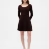Mini-robe-pull en maille côtelée CashSoft