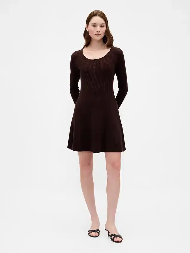Mini-robe-pull en maille côtelée CashSoft