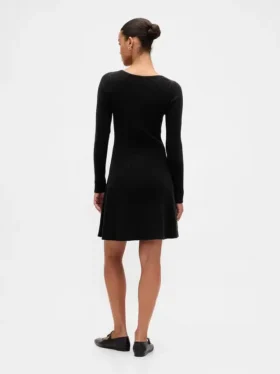 Mini-robe-pull en maille côtelée CashSoft