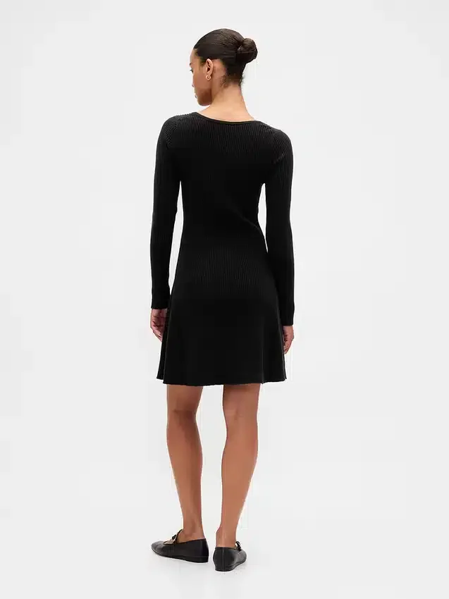 Mini-robe-pull en maille côtelée CashSoft