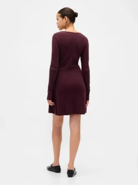 Mini-robe-pull en maille côtelée CashSoft