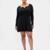Mini-robe-pull en maille côtelée CashSoft