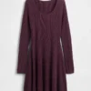 Mini-robe-pull en maille côtelée CashSoft