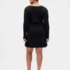 Mini-robe-pull en maille côtelée CashSoft