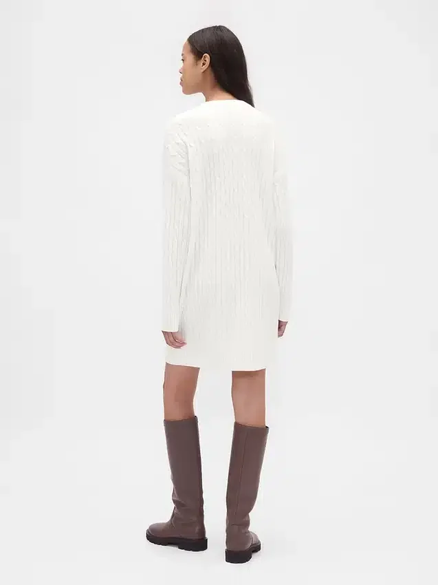 Mini-robe-pull en maille torsadée CashSoft