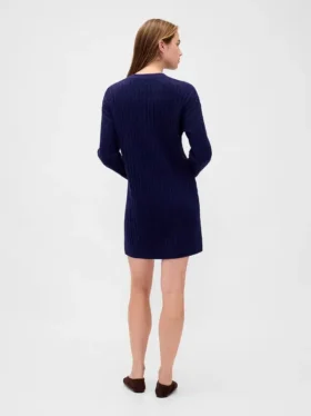 Mini-robe-pull en maille torsadée CashSoft