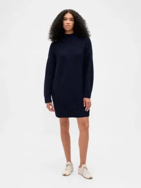 Mini-robe-pull oversize à col roulé