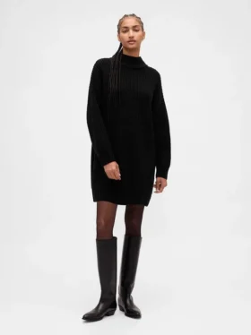 Mini-robe-pull oversize à col roulé