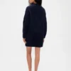 Mini-robe-pull oversize à col roulé