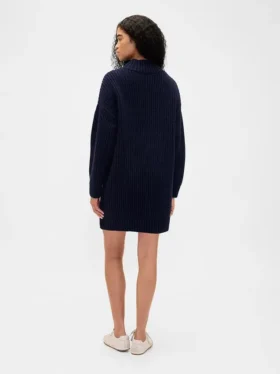 Mini-robe-pull oversize à col roulé