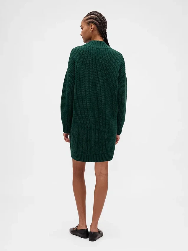 Mini-robe-pull oversize à col roulé