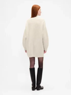 Mini-robe-pull oversize à col roulé