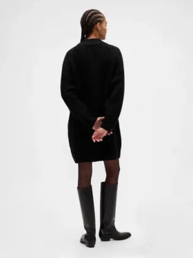 Mini-robe-pull oversize à col roulé