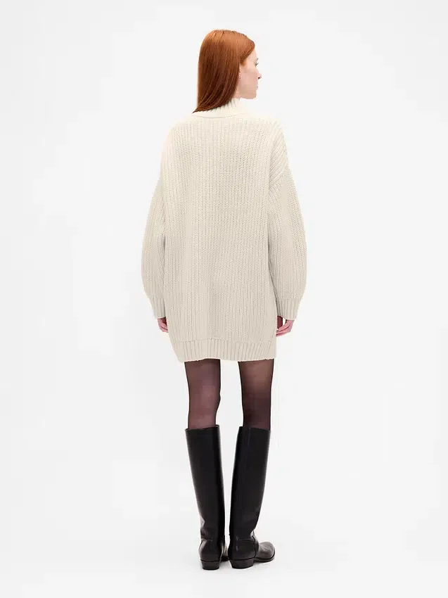 Mini-robe-pull oversize à col roulé